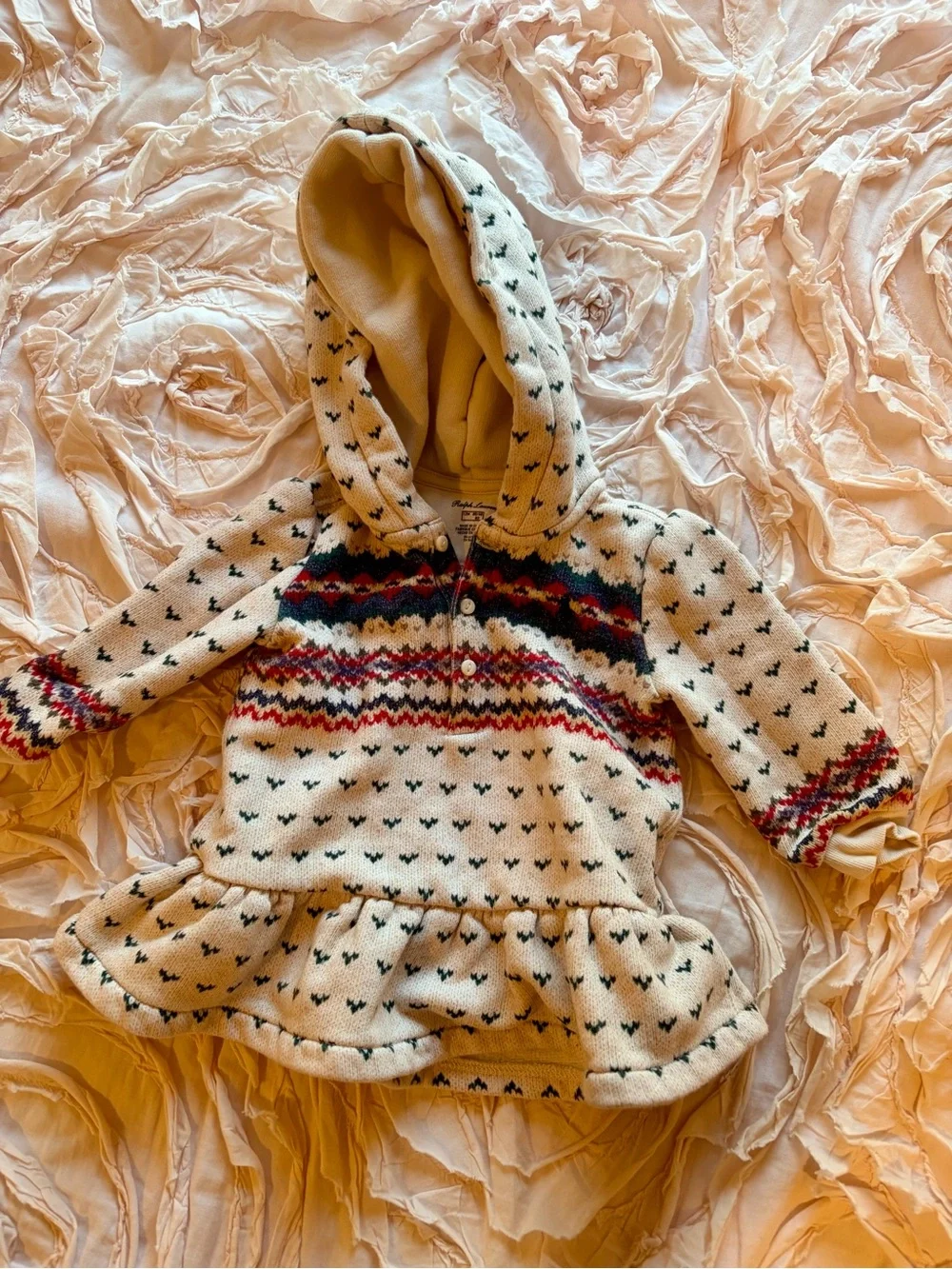 Girls Holiday Christmas Sweater Dress with Fair Isle